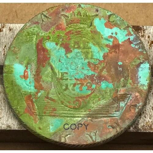 Russia 1772 10 KM Red Copper Left Bevel Edge Copy Coin