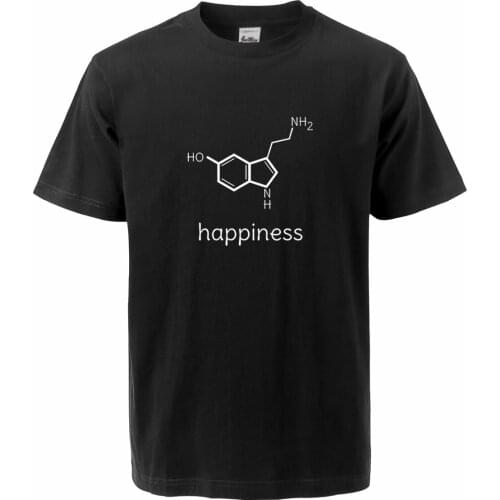 Happiness Funny Printing Science Men T Shirt Fitness T-shirts Mens O Neck Man T-shirt For Male Pure Cotton Streetwear