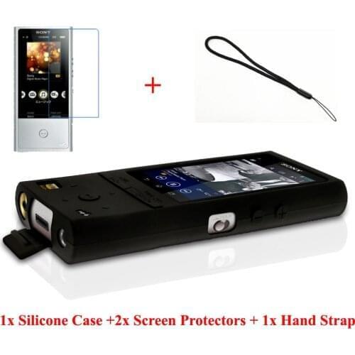 Silicone Gel Skin Case Cover for Sony Walkman NWZ ZX100 NW-ZX100 Rubber Cover with Screen Protector Hand Strap
