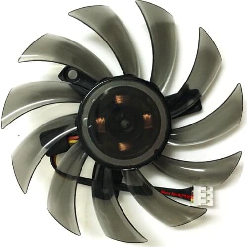 T128010SM 0.2A 3Pin 75mm VGA Cooler Graphics Card Fan For GIGABYTE GTX 460 470 580