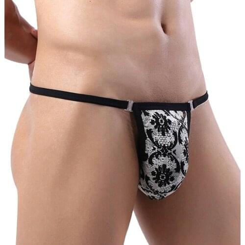 Men Sexy Low Rise Briefs Bulge Pouch Thong T-Back Breathable Underpants Bikini Sissy Panties Mens Thongs And G Strings Lingerie