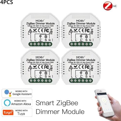 1/2Gang Mini DIY Tuya ZigBee 3.0 Smart Dimmer Switch Module 1/2 Way Smart Life App Alexa Google Home Voice Control Hub Required