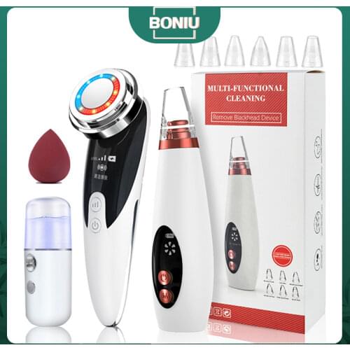 Blackhead Remover Acne EMS LED Facial Massager Set Pimples Removal Aspirateur Skin Pore Cleaner Black Dot Beauty Clean Tool