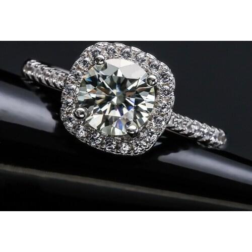 Vintage Fashion Engagement Promise Ring Luxury Female Solitaire Round Ring 100% Real 925 Sterling Silver Wedding Rings For Women