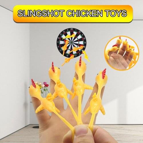 Funny chicken slingshot game toy Flying Chicken Turkey Finger Catapult Ejection sticky rubber outdoor indoor antistress toys