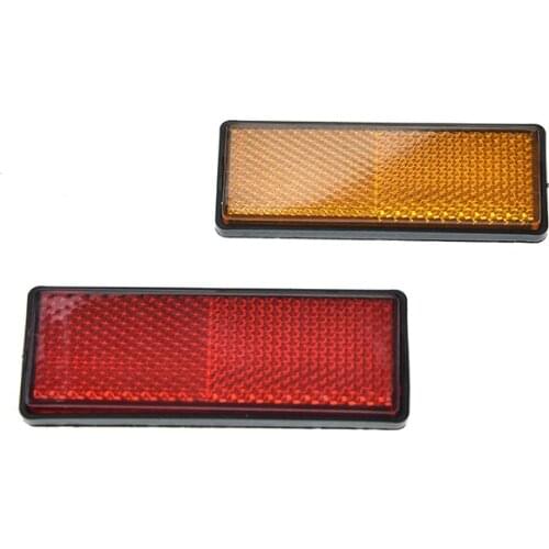 87x32x9mm Back Reflective Board Mountain Bicycle Rack Tail Safety Warning Lamp Cycling Bike Rear Reflector Light Red Orange