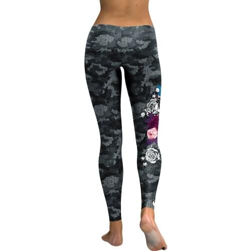 Woman Leggings Skull Print Casual Comfortable Elastic Female Leggings Camouflage Pants Casual Slim