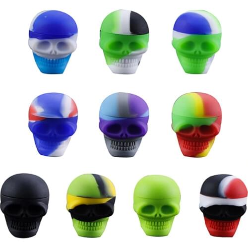 1pc 3ML Small Skull Newest Cool Silicone wax Container Silicone Jar for Oil Wax Dab Tool Smoking Accessories
