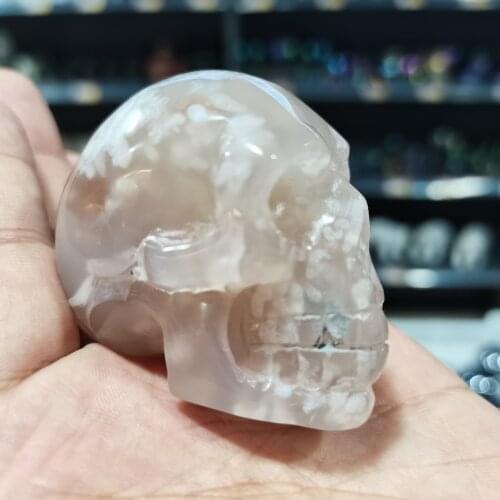 100%Natural cherry blossom agate quartz crystal for sale Stones and crystals home decoration decorative crystal skulls about130g