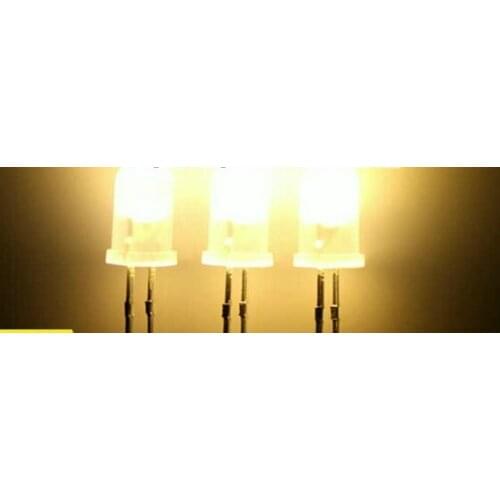 1000pcs Through Hole Diffused 5MM Warm White LED Diode 5000mcd