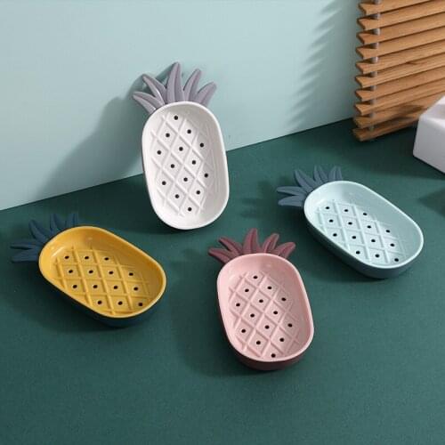 Pineapple Shape Soap Box Cute Soap Box Rack Draining Dish Sponge Holder Kitchen Organizer Box