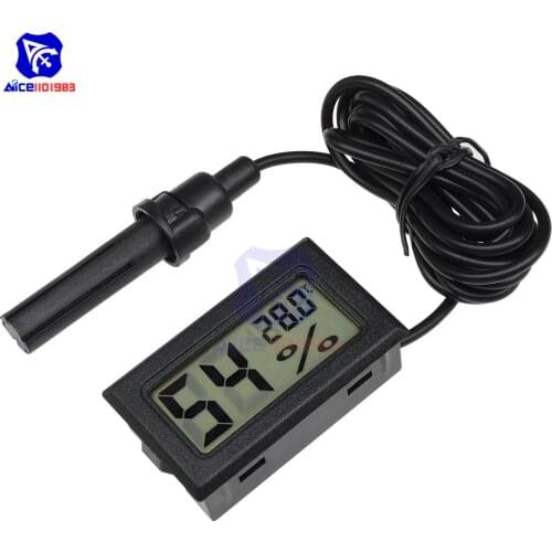 Professional Mini Digital LCD Thermometer Hygrometer Temperature Humidity Tester Digital LCD Display Detector with Sensor Probe