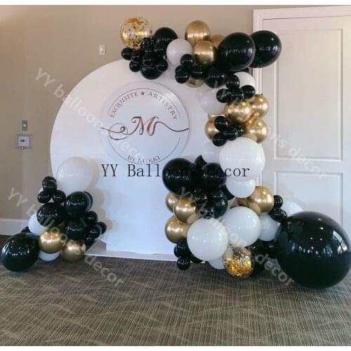 DIY Pastel Black Gold Metallic Balloon Garland Arch Kit for Baby Shower Wedding Engagements Anniversary Party Wedding Decoration