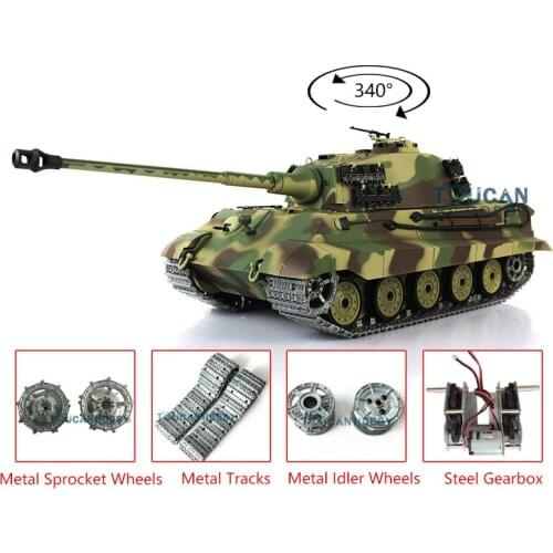 Heng Long 1/16 7.0 2.4G Upgraded German King Tiger RTR RC Tank 3888A Metal Tracks For Boys Gifts TH17523-SMT4
