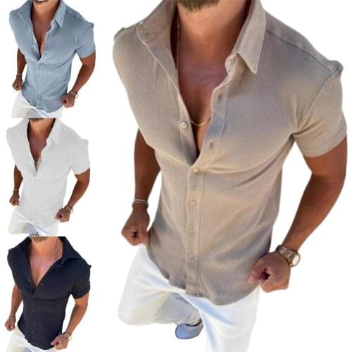 Nice Men Shirt Turn-down Collar Solid Button Blouse 2021 Long Sleeve Cotton Casual Irregular Shirts Streetwear Camisa Masculina