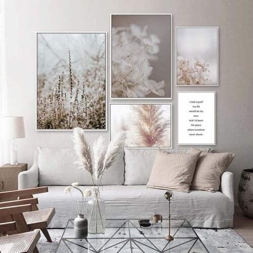 Scandinavian Plant Flower Canvas Painting Winter Nature Landscape Wall Art Posters and Prints Nordic Living Room Home Decor