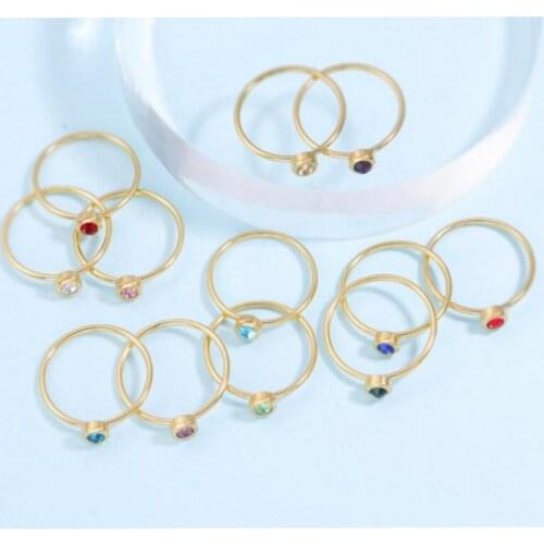 20Pcs/Lot 12 Colors Birthstone Ring Mirror Polish Stainless Steel Ring For Womens Mens Lovers Fashion Jewelry Gifts