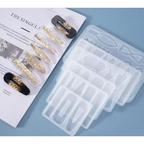 Crystal Epoxy Resin Mold Hair Clip Barrette Casting Silicone Mould DIY Crafts Jewelry Hairpin Making Tools