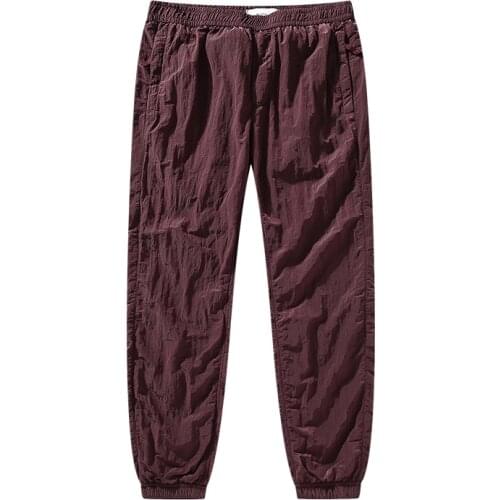 Summer Mens Metallic Nylon Casual Tooling Style Pants