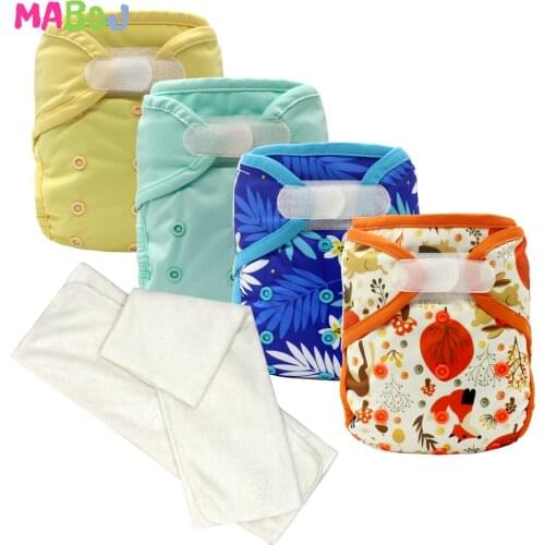 MABOJ Baby Ecological Diapers Reusable Eco-friendly Bamboo Prefold Insert Washable Waterproof Pocket Diaper Cover Pants One Size