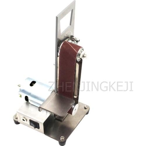 Small Abrasive Belt Machine Sander Belt Grinder Home Desktop Polisher Woodworking Sanding Machine Fixed Angle Sharpening Tools