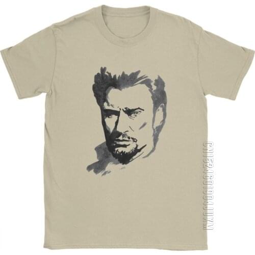 Men Johnny Hallyday T-Shirt Rock Music Funny O Neck Short Sleeve Clothing Cotton Tee Shirt Gift Idea T Shirt