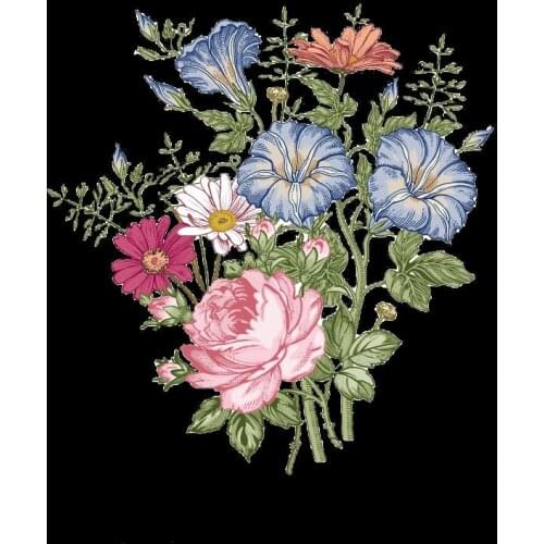 Rose Little Daisy Flowers patches clothing accessories DIY applique for T-shirt Heat Transfers Stickers Washable clothing badge