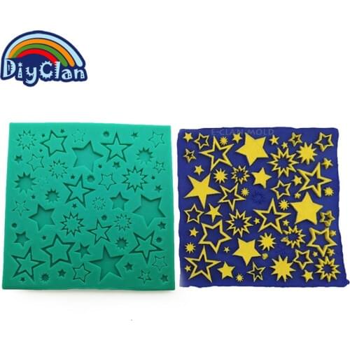 Night sky stars DIY silicone fondant cake molds chocolate cupcake resin framework cake tools baking decoration form F0631XX30