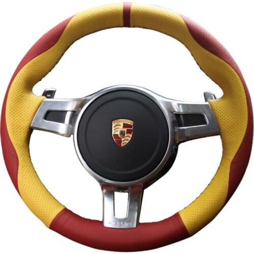 Braiding Cover for Steering Wheel for Porsche Cayenne Panamera 2012 2013 2014 Steering Cover for Porsche