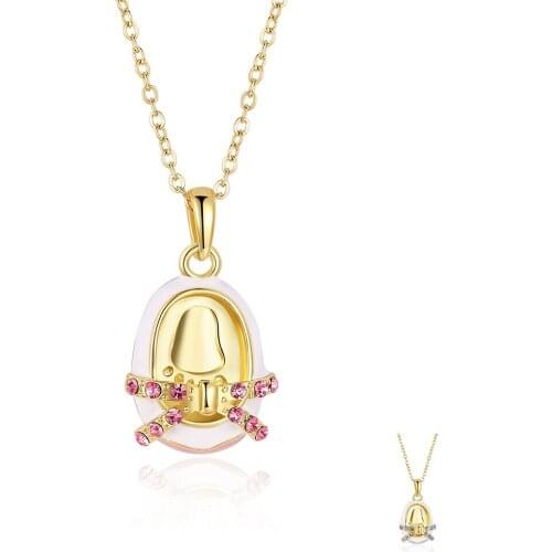 ZEMIOR Romance Pendant Necklaces For Women Enamel Processl Gold Color Oval Necklace Engagement Girl New Arrival Fashion Jewelry