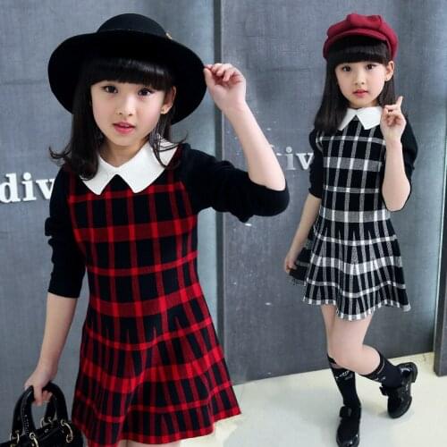 Girls dress kids clothes new 2019 Autumn children clothing long-sleeved princess dress fashion plaid dress girls clothes 3-15Y