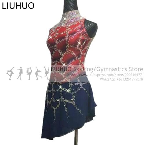 LIUHUO Figure Skating Dress Girls Competition Ice Skating Skirt Performance Rhythmic Gymnastics Dance Leotard Artistic Costume