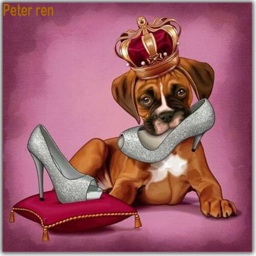 Full Diamond embroidery dog Diamond painting Cross stitch DIY Crafts shoes with dogs 3d Square mosaic beadwork paintings animal