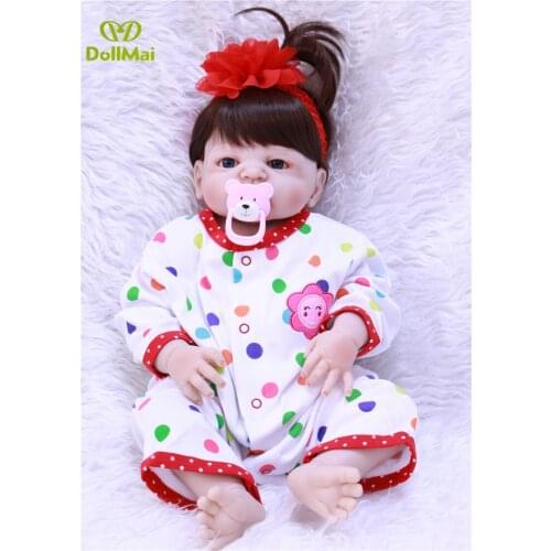 23'' Lifelike Reborn Baby Dolls White Skin bebe Doll reborn Full Vinyl Body So Truly Girl Model Doll For child Toy Gifts