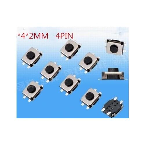 SMD 3 * 4 * 2MM Micro button 3X4X2 tact switch 4 pin little turtle single shrapnel temperature ic 3x4x2MM