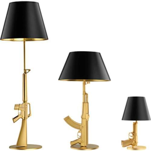 Modern Gold Gun Lights AK47 Luxurious Table lamp Bedroom Lamp LED Floor Lamps Kids Children Room Fixtures Home Loft Decor
