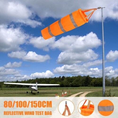 80/100/150cm Reflective Windsock Wind Measurement Sock Bag Scratch Proof Wind Indicator Airport Wind Vane Hanging Windsock