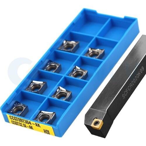 SCFCR1616H09 SCFCR2020K SCFCR2525 CNC Lathe Machine End Face External Turning Tools Holder +10Pc CCMT Carbide Insert Shock Proof