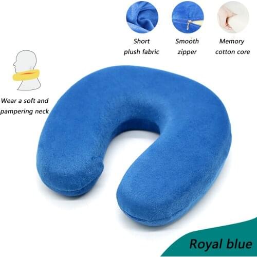 U Shaped Travel Neck Pillow Slow Rebound Memory Foam Soild Cervical Pillow Car Flight Train Head Rest Support Airplane Travel