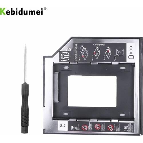 Kebidumei Universal Aluminum 2.5 2nd 9.5mm HDD Caddy Adapter Drive Optical Bay Ssd Hd SATA Hard Disk Drive For Cd Dvd Rom HOT