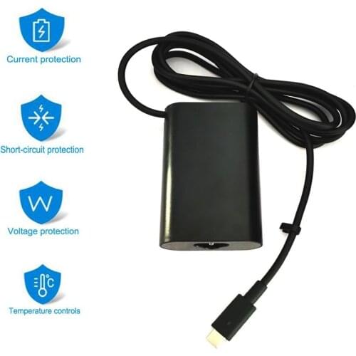 USB C 45W Laptop Charger AC Power Adapter Fit for Dell XPS 12 9250, 13 9350, Latitude 7370 5285 5179 5290 7285