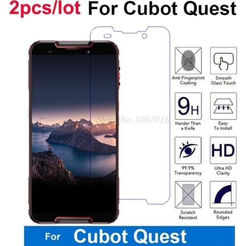 2PCS CUBOT Quest 5.5" Tempered Glass Screen Protector 9H Safety Anti-explosion Glass Protector For CUBOT Quest Smartphone Film