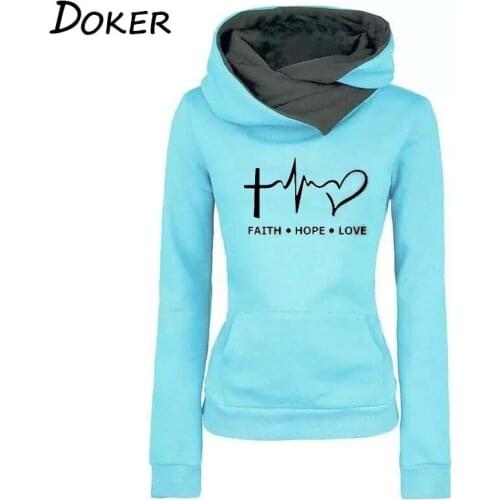 Women Hoodies Sweatshirts Autumn Winter Fashion Pattern Embroidery Long Sleeve Oversize Ladies Pullovers Warm Pocket Hooded Tops