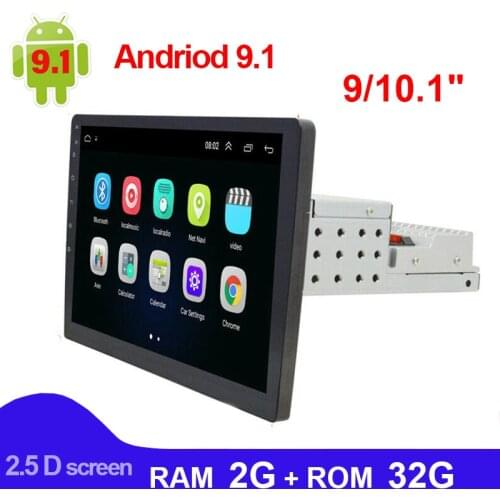 1 Din Android 9.1 Car Multimedia Video Player 9/10.1 Inch Auto Radio GPS Navigation For Volkswagen Ford Focus Toyota Universal