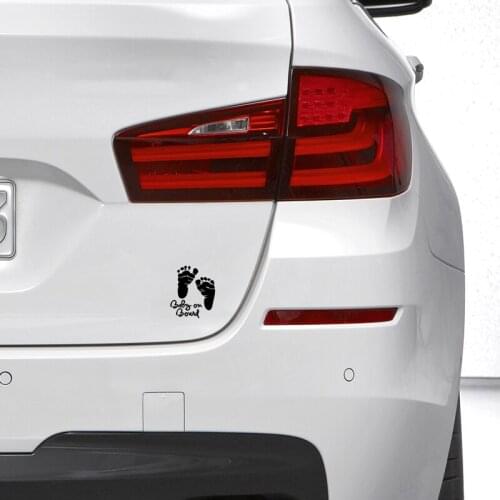 1PCS New Design Cute Letter Baby On Board Baby Footprints Stickers Refective Car Sticker Auto Safety Warning Window Sticker