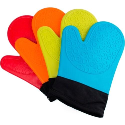 1 Pc Home&Garden Silica Gel Cotton Microwave Mitts Heat Resistant Slip-resistant Cooking Glove Oven Gloves Silicon Hot Resistant