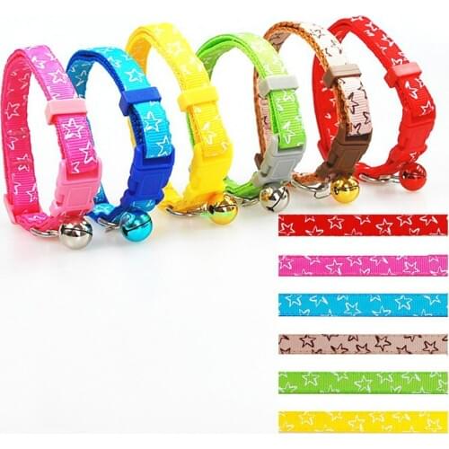 108 Pieces/lot) New Arrival Stars Lace Styles Nylon Dog Cat Pet Collar Small Strap with Bells