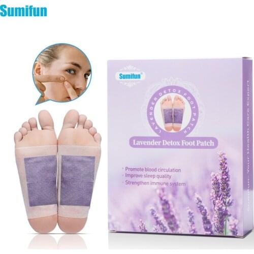 12pcs/box Sumifun Lavender Detox Foot Pads Patches Adhesive Premium Organic Herbal Cleansing Patches Health Care K03601