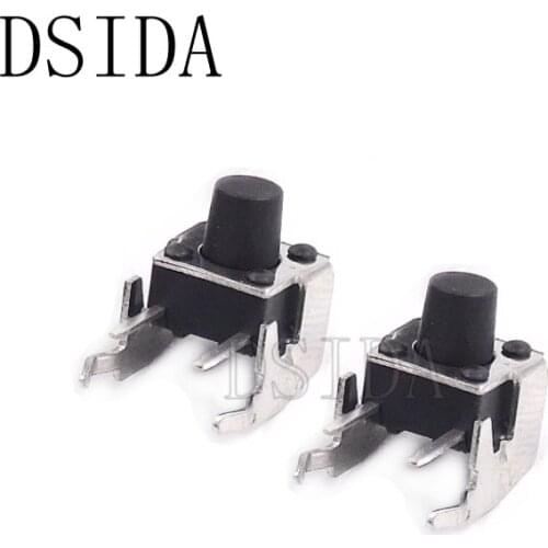 20Pcs Momentary Tactile Tact Push Button Switch 6*6*7mm Right Angle With stent 6x6x7mm Tact switch ON/OFF For PCB