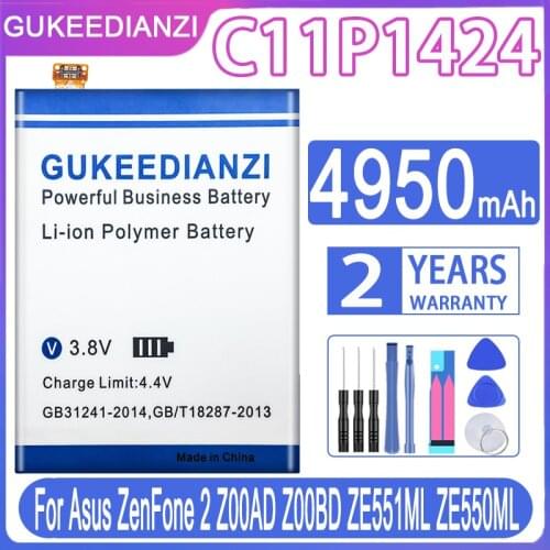 4950mAh C11P1424 Replacement Mobile Phone Battery For Asus ZenFone 2 ZenFone2 Z00AD Z00BD ZE551ML ZE550ML